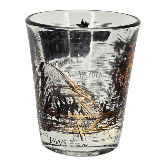 Vintage 1970'S UNIVERSAL STUDIOS Shot Glass Jaws Airport 77 Red Sea - Picture 3 of 5